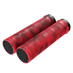 00.7918.100.005 SRAM LOCKING GRIPS DESCENDENT 133mm PAIR - RED/ BLOOD RED