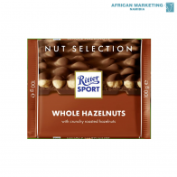 2185-0330 CHOCOLATE MILK WITH WHOLE HAZELNUTS 10x100g *RITTER SPORT