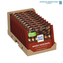 2185-0381 CHOCOLATE CRUNCHY WHOLE HAZELNUT 10x100g *RITTER SPORT