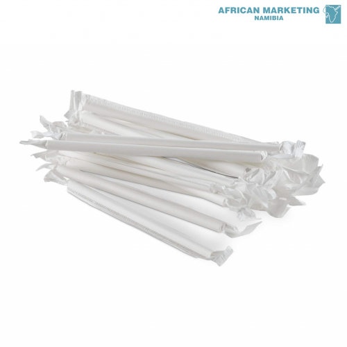 9000-1587 STRAWS BIODEGRADABLE WRAPPED 8mm 50's *CC
