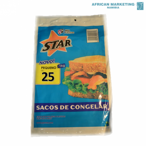 9000-1619 FREEZER BAGS MEDIUM 25's *STAR