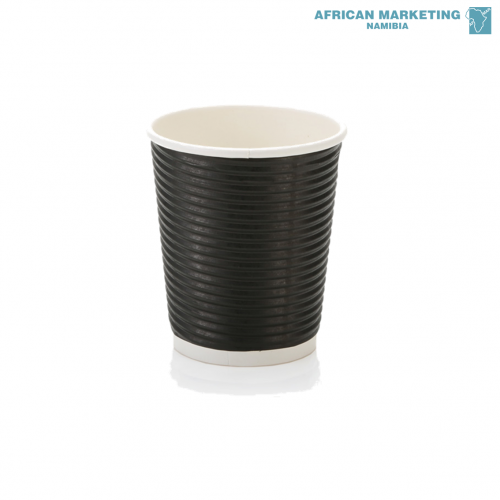 9000-1676 COFFEE RIPPLE CUP BLACK (HORIZONTAL) 250ml 25's *CC