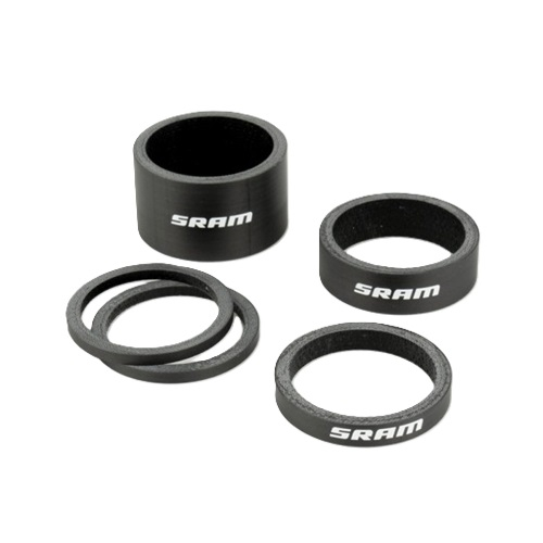 00.4318.035.001 SRAM HEADSET SPACER SET CARBON WHITE LOGO 5PCS