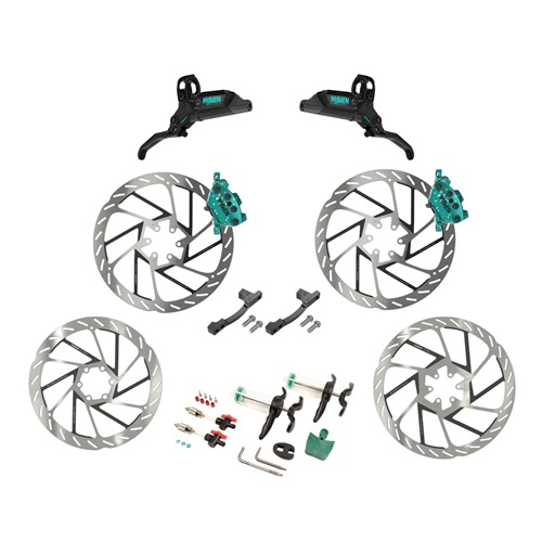 00.5018.237.003 SRAM BRAKE MAVEN ULT STEALTH EXPERT KIT F&R TEAL SPLATTER