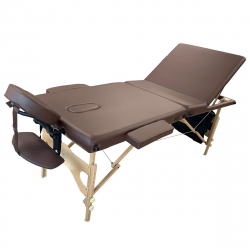 ORABI Wooden Portable Massage Bed (Brown) w Adj Head and Leg