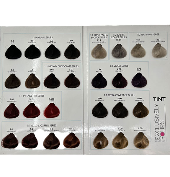Exclusively Yours Tint Colour Chart Exclusively Yours Tint Colour Chart
