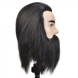Mannequin Head - 8" 100% Human Hair, Male with Beard