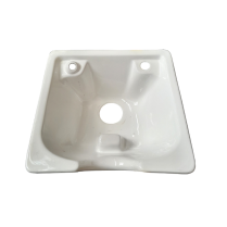 Ceramic Basin - square with ridge - White