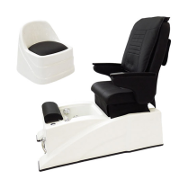 TRITON Pedicure Spa Chair - White with Black Upholstery