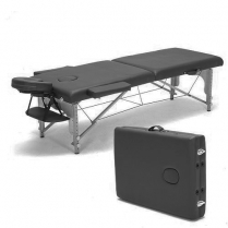 ORABI Wooden Portable Massage Bed (Black) w Adj Head and Leg