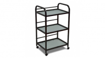 Salon Pro Beauty Trolley - 3 Tier with Glass Inlay - Black