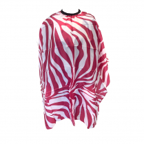 Cutting Cape - Zebra Pattern Red - Slide Clip (CP55739)