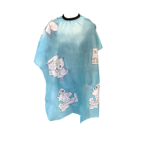 Cutting Cape - Kiddies Cape - Blue Cartoon and Slide Clip