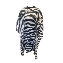Cutting Cape - Zebra Pattern Black with Slide Clip (CP55739)