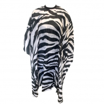 Cutting Cape - Zebra Pattern Black with Slide Clip (CP55739)