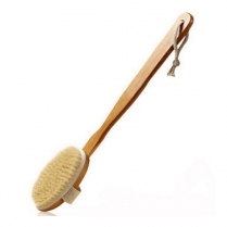 Natural Bristle Body Brush with Removable Handle