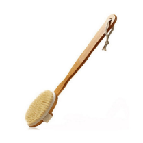 Natural Bristle Body Brush with Removable Handle