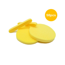 Facial Sponges-Pack 50 (25 Pairs)-Expands when Wet-Yellow