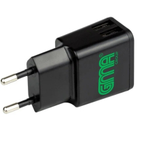 CHARGER DUAL USB 2.4A BLACK