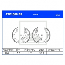 Brake Shoes ATE1008BS