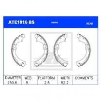 Brake Shoes ATE1016BS