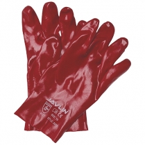 Glove PVC Red M/W S/Cuff