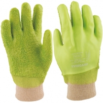 Glove PVC HD R/G Knitwrist