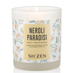 Neroli Paradisi Luxury Soy Massage Candle in box