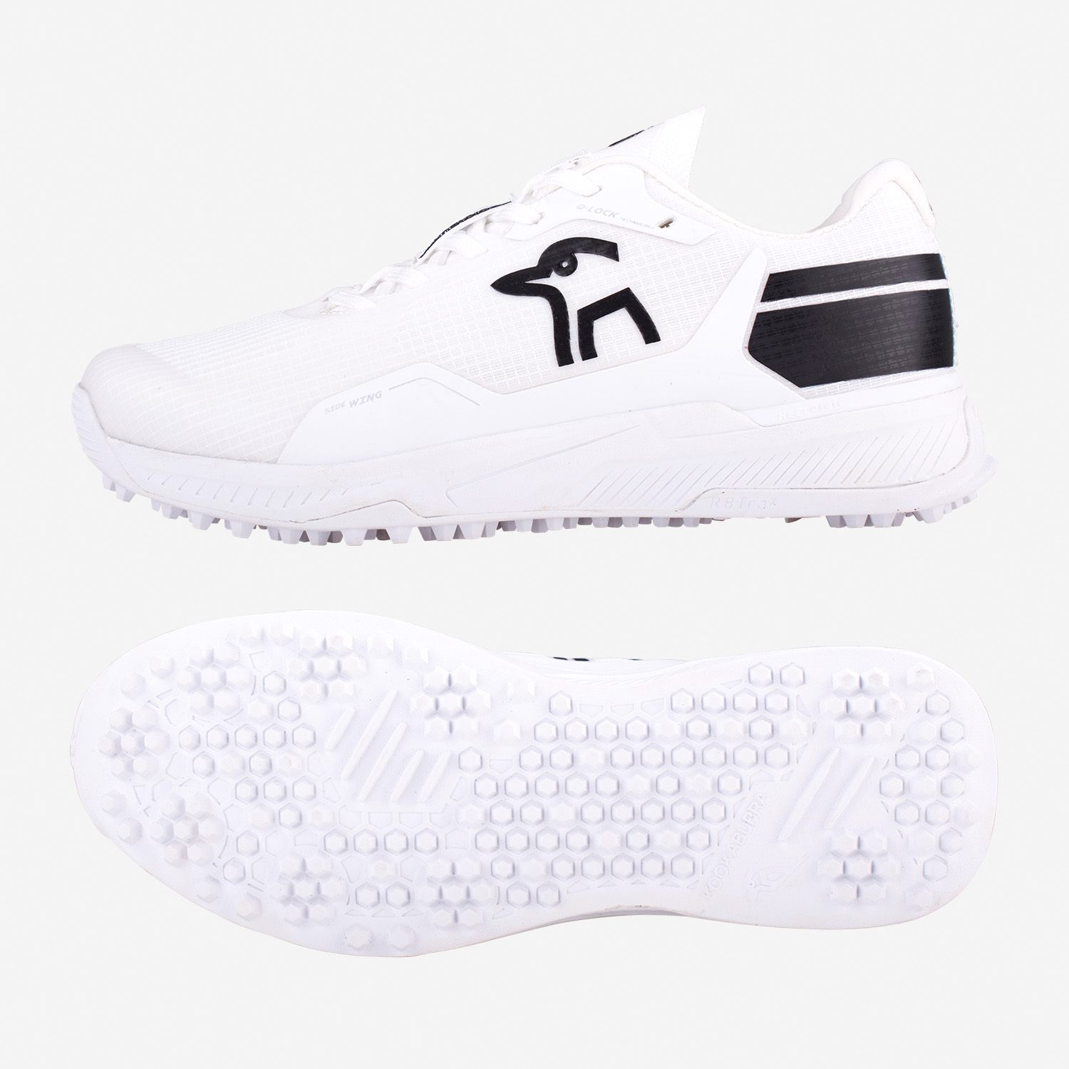 2024 KC Players Rubber Soled Cricket Shoe White/black