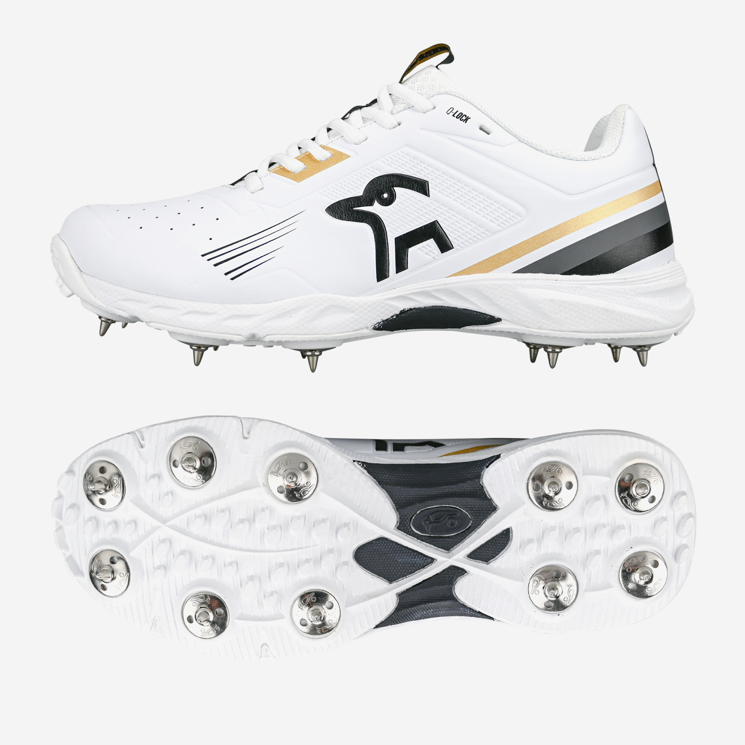 Kookaburra KC 3.0 Spike Cricket Shoe Gold & Black