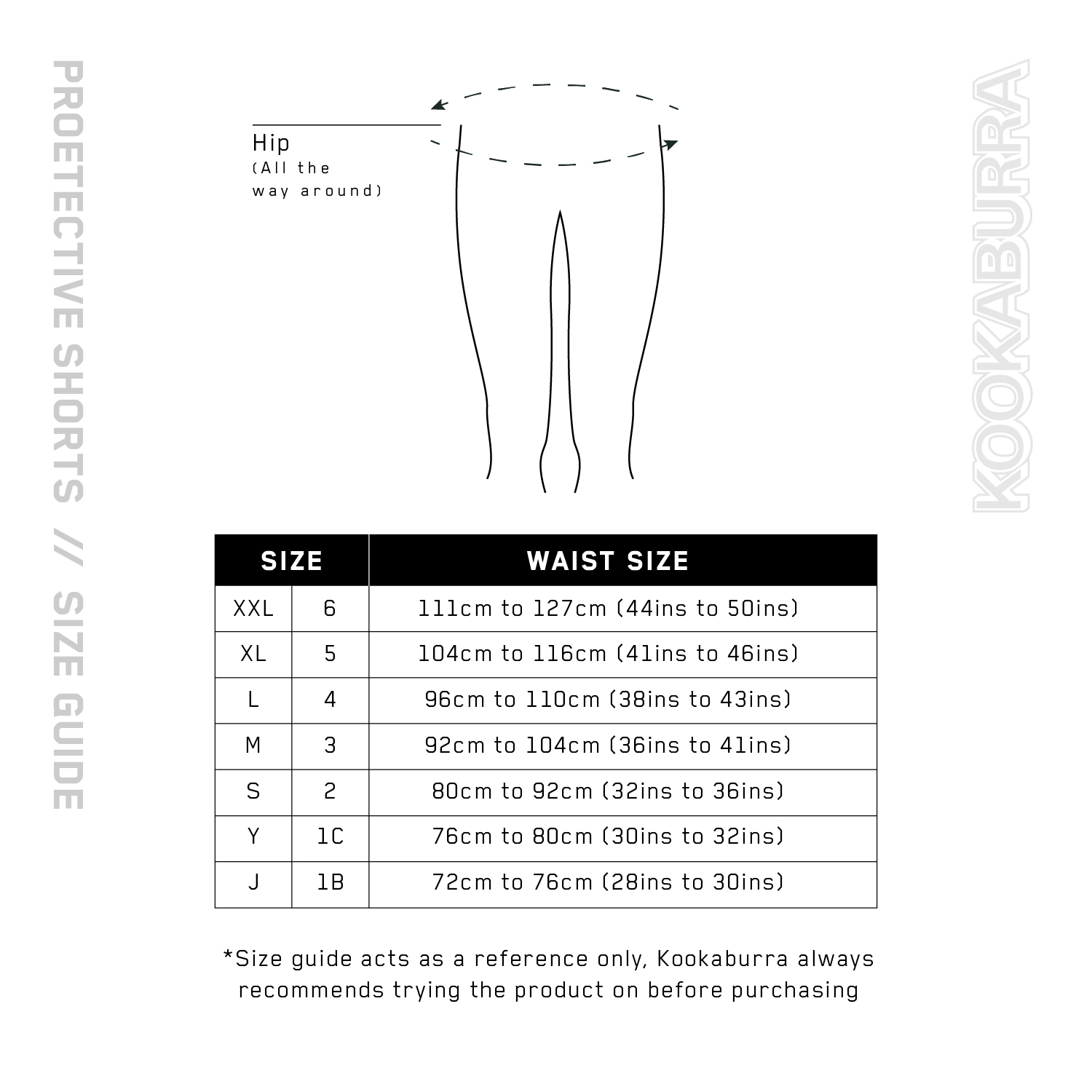 Protective Shorts Size Guide